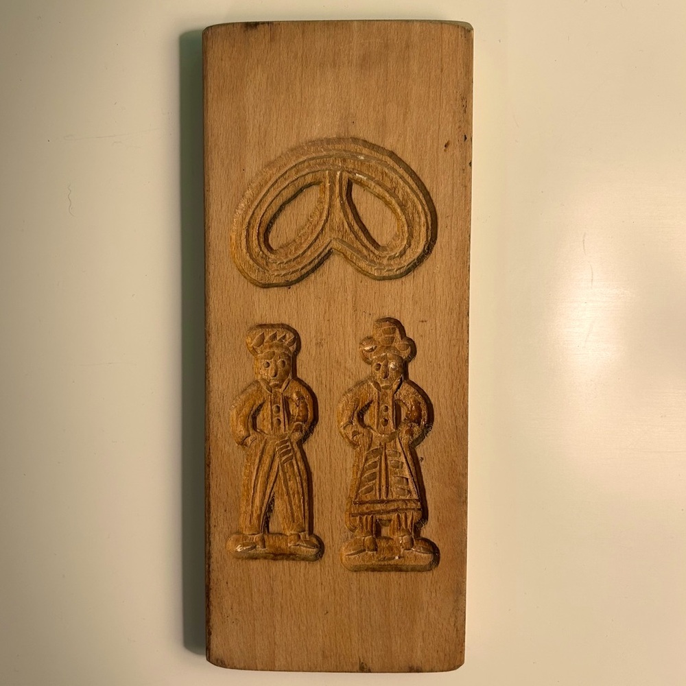 Vintage Double-sided Wooden Cookie Mold Speculaasplank - makes speculaas cookies